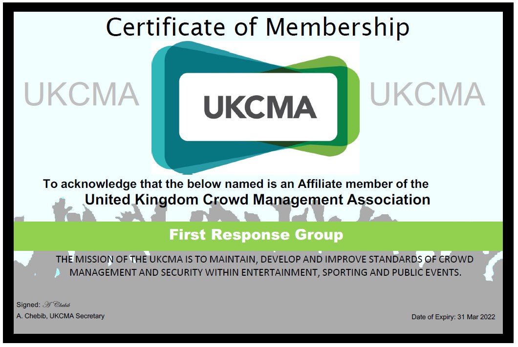 FRG UKCMA certificate