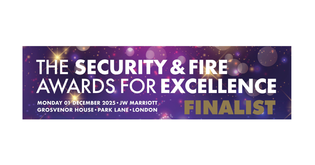 2025 Security & Fire Awards for Excellence Finalist logo on white background